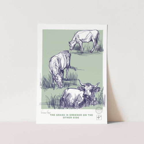 The Grass is Greener in Green Art Print