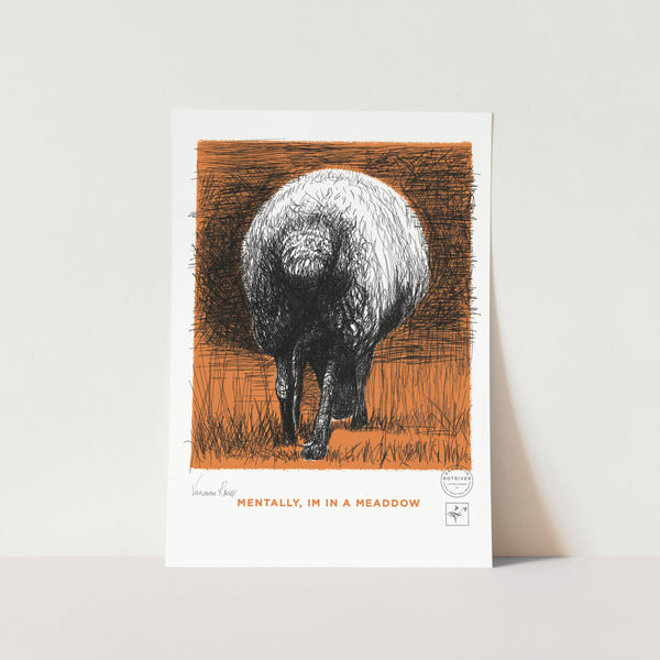 In A Meadow in Orange Art Print