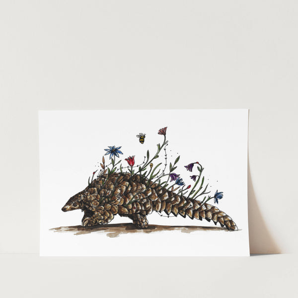 Floral Pangolin Art Print