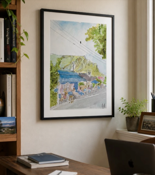 The Blue Café Art Print