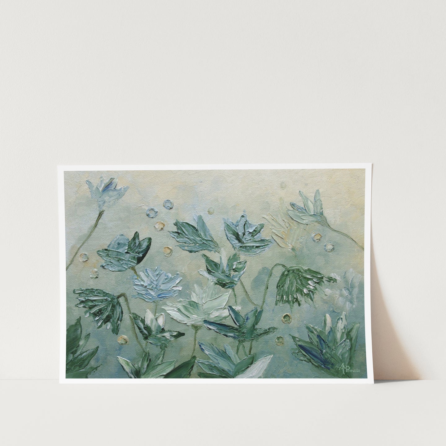 Sea of Green Flowers PFY Art Print