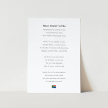 Load image into Gallery viewer, South African National Anthem Text Art Print