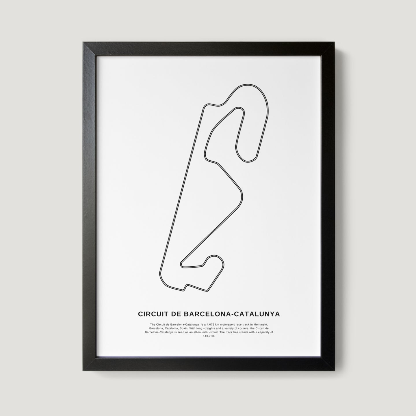 Spain Circuit de Barcelona-Catalunya F1 Race Track Art Print