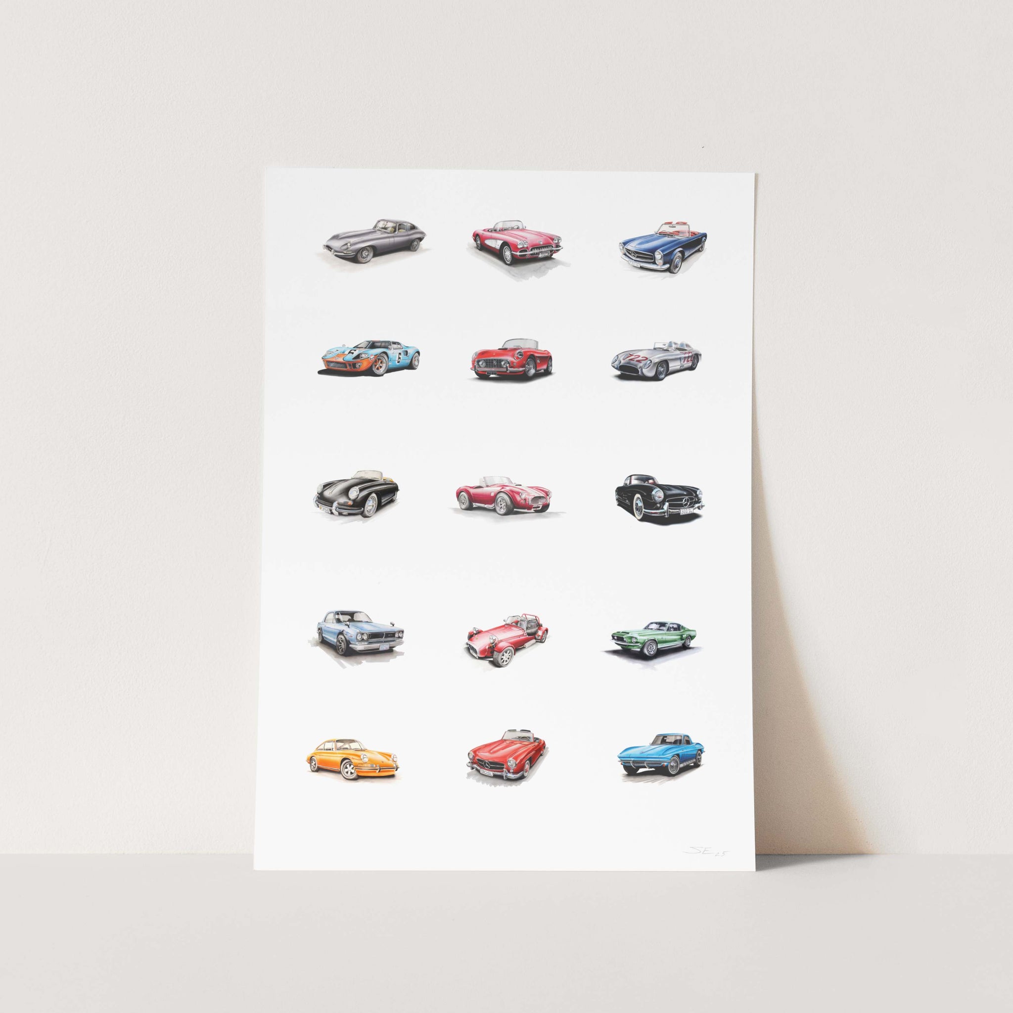 Cars Collection Print Sports Car Collection Art Print