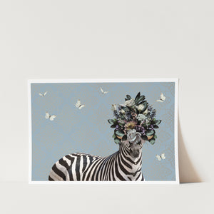 Spring Flower Bonnet On Zebra PFY Art Print