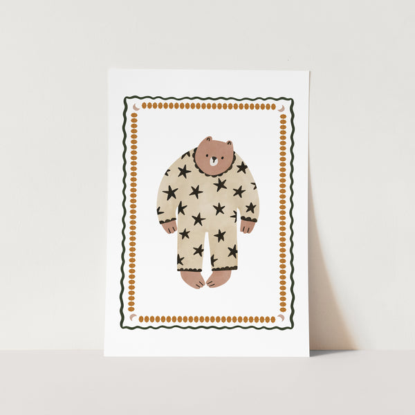 Starry Pajama Bear PFY Art Print