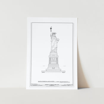 Statue of Liberty Blueprint Art Print