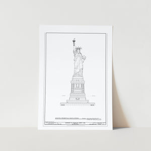 Statue of Liberty Blueprint Art Print