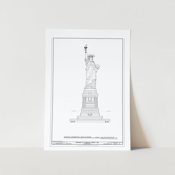 Statue of Liberty Blueprint Art Print