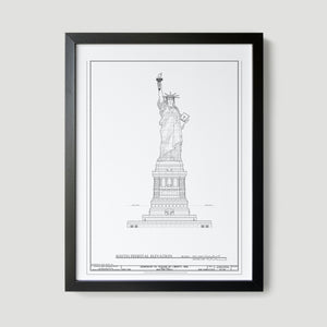 Statue of Liberty Blueprint Art Print