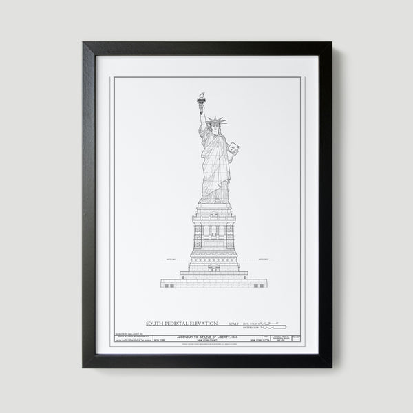 Statue of Liberty Blueprint Art Print