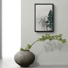 Load image into Gallery viewer, Flock of birds and a torii gate Art Print