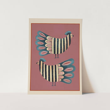Striped Bird Pair I Art Print