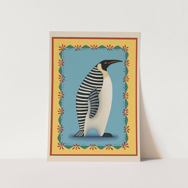 Striped Penguin Art Print