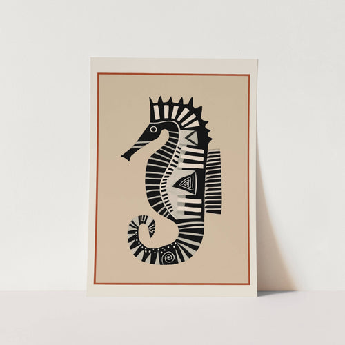 Striped Seahorse II Art Print