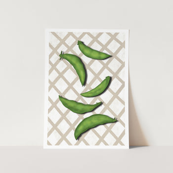 Sugar Snap Peas on Beige PFY Art Print