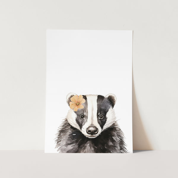 The Honey Badger And The Flower 01 Art Print