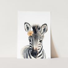 Load image into Gallery viewer, The Zebra And The Flower 01 Art Print