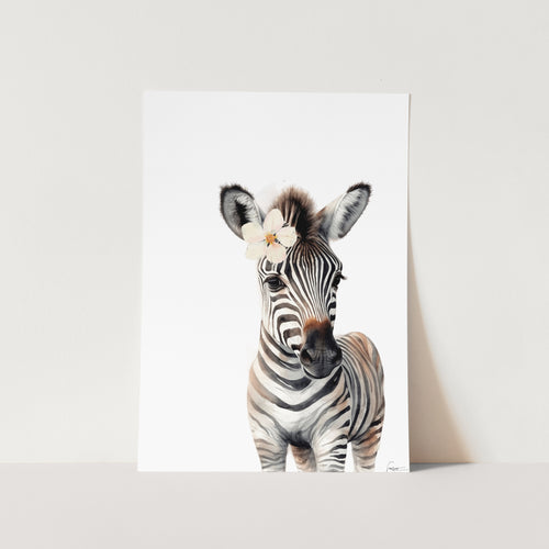 The Zebra And The Flower 02 Art Print