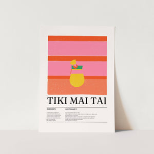 Tiki Mai Tai Recipe Art Print