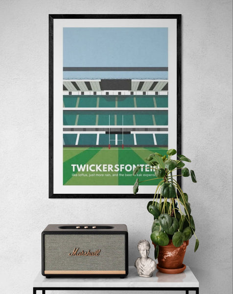 Twickersfontein Rugby Illustration Art Print