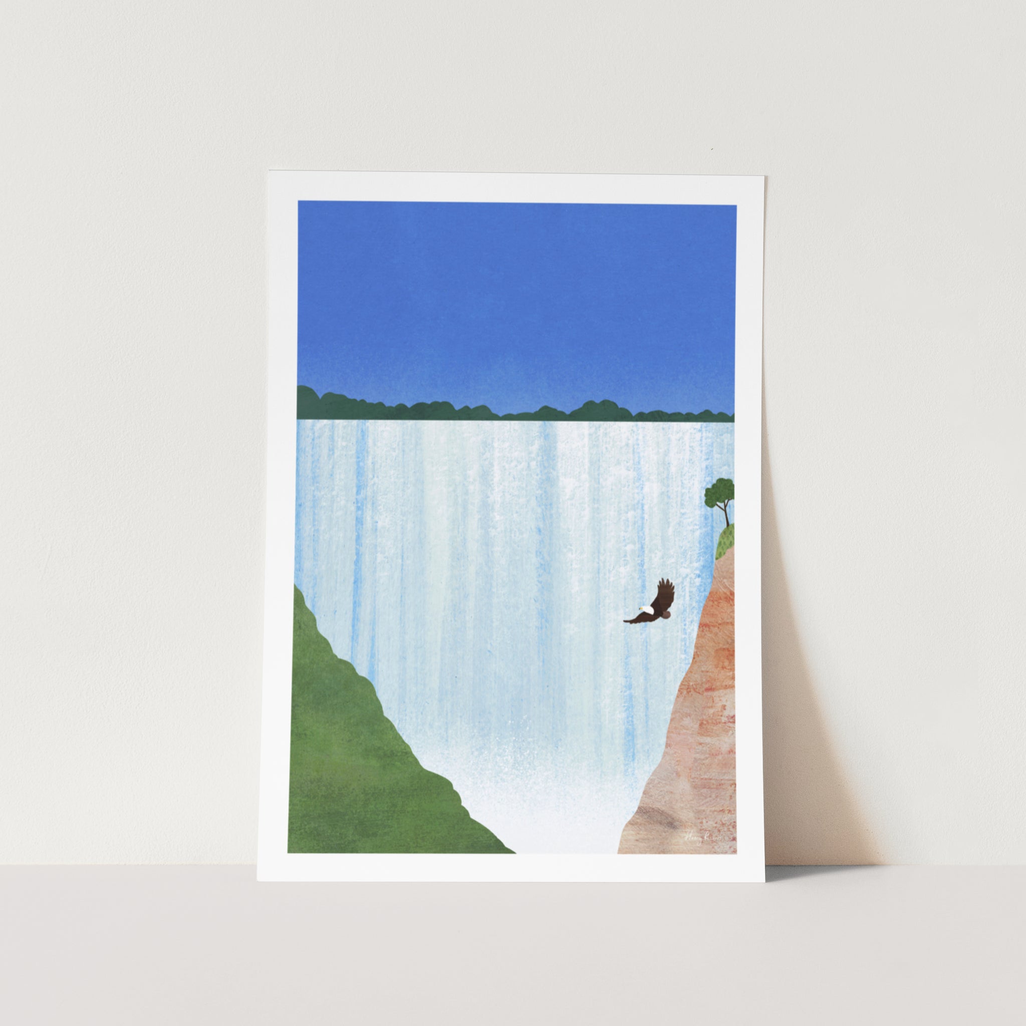 Henry Rivers Horizontal Victoria Falls By Henry Rivers Art Print