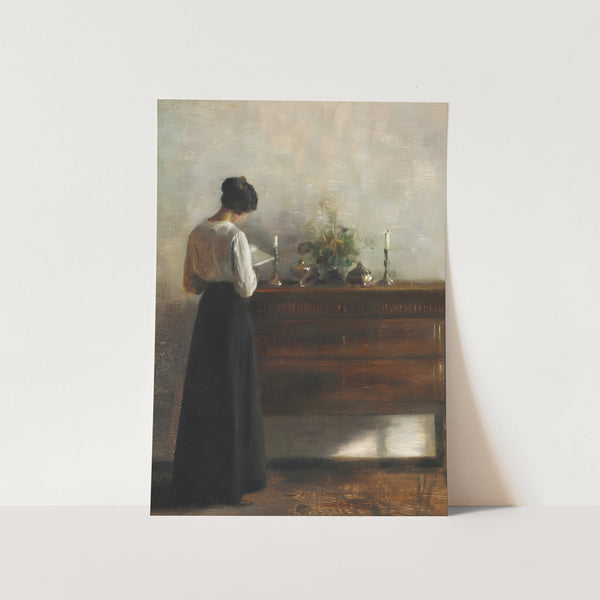 Vintage Piano Woman Art Print