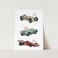 Load image into Gallery viewer, Vintage Race Cars PFY Art Print