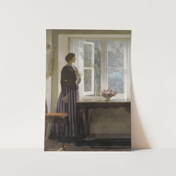 Vintage Woman at Window Art Print