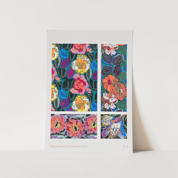 Vintage Geometric Floral Motifs - Variations 8 Art Print