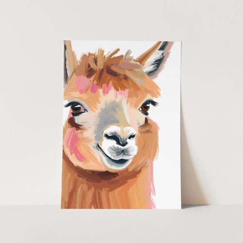 Watercolour Alpaca PFY Art Print