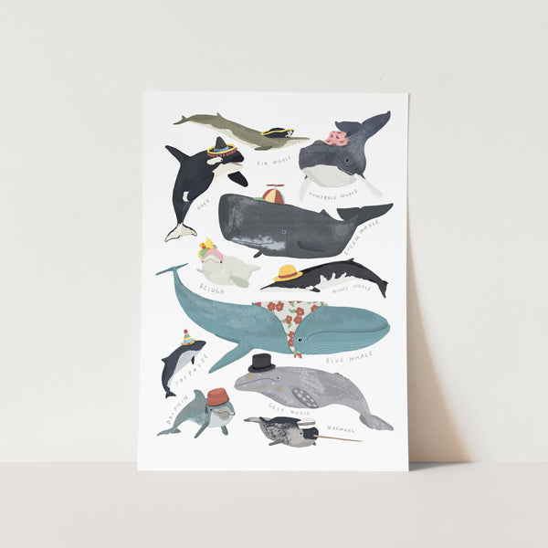 Whales In Hats PFY Art Print