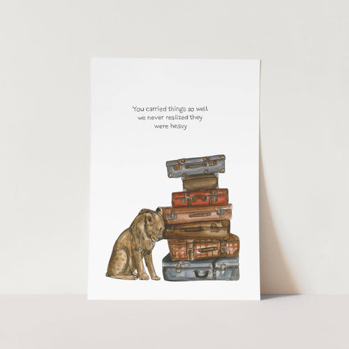 What You Carry Art Print