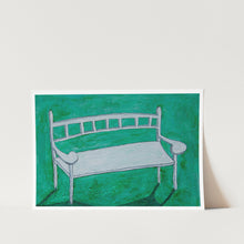 Load image into Gallery viewer, White Bench with Shadow Art Print