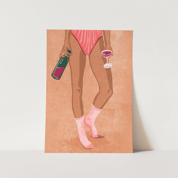 Wine and Socks PFY Art Print