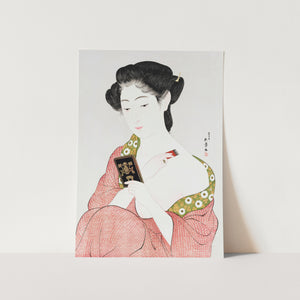 Woman Applying Powder Art Print