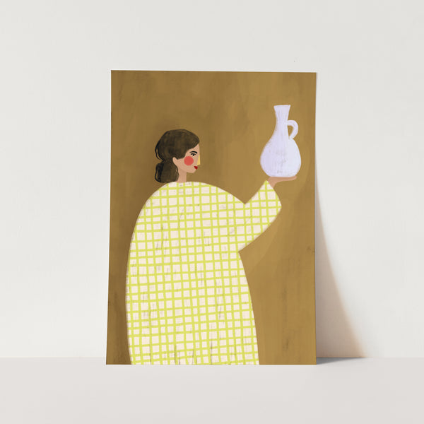 Woman With Vase PFY Art Print