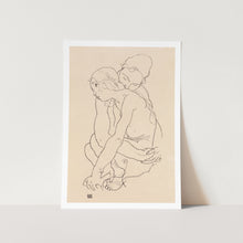 Load image into Gallery viewer, Woman and Girl Embracing by Egon Schiele PFY Art Print