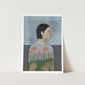 Woman in Botanical Jersey PFY Art Print