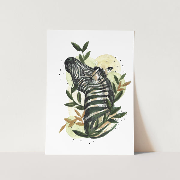 Botanical Zebra Art Print