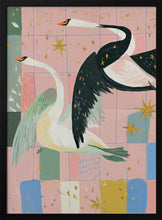 Load image into Gallery viewer, Elegant Swans Golden Stars PFY Art Print