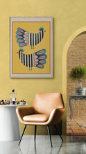 Load image into Gallery viewer, Striped Bird Pair II Art Print