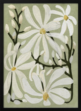 Load image into Gallery viewer, Star Magnolia Florals on Sage background PFY Art Print