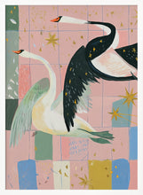 Load image into Gallery viewer, Elegant Swans Golden Stars PFY Art Print