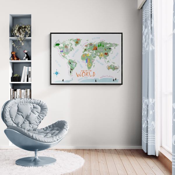 Kiddo Map of the World PFY Art Print