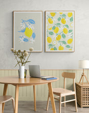 Load image into Gallery viewer, Lemon Fruit with Blue Leaves PFY Art Print