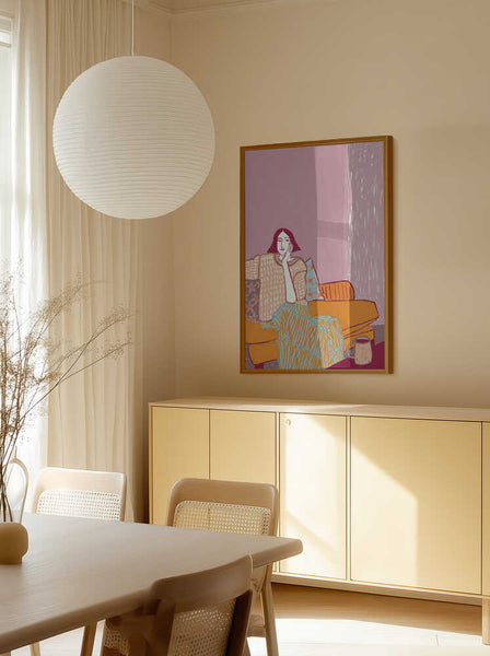Pensive Woman at Home PFY Art Print