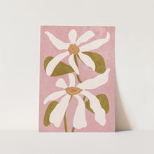 Load image into Gallery viewer, Abstract Flowers on Pink PFY Art Print