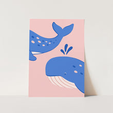 Load image into Gallery viewer, Cute Blue Whales PFY Art Print