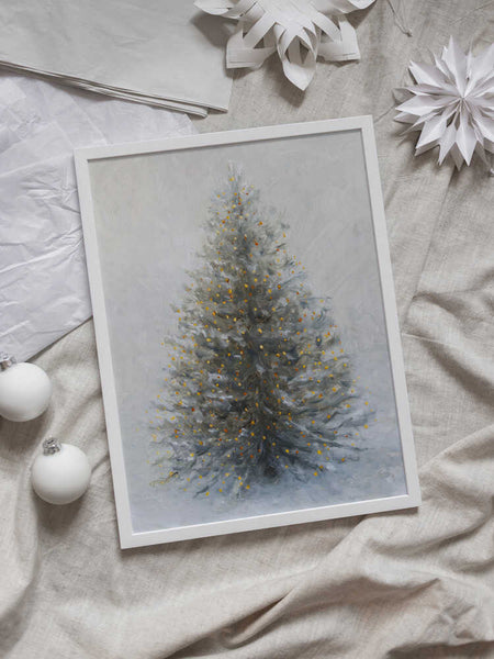 Christmas Tree In Snow PFY Art Print
